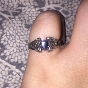 Goth Black Heart Ring